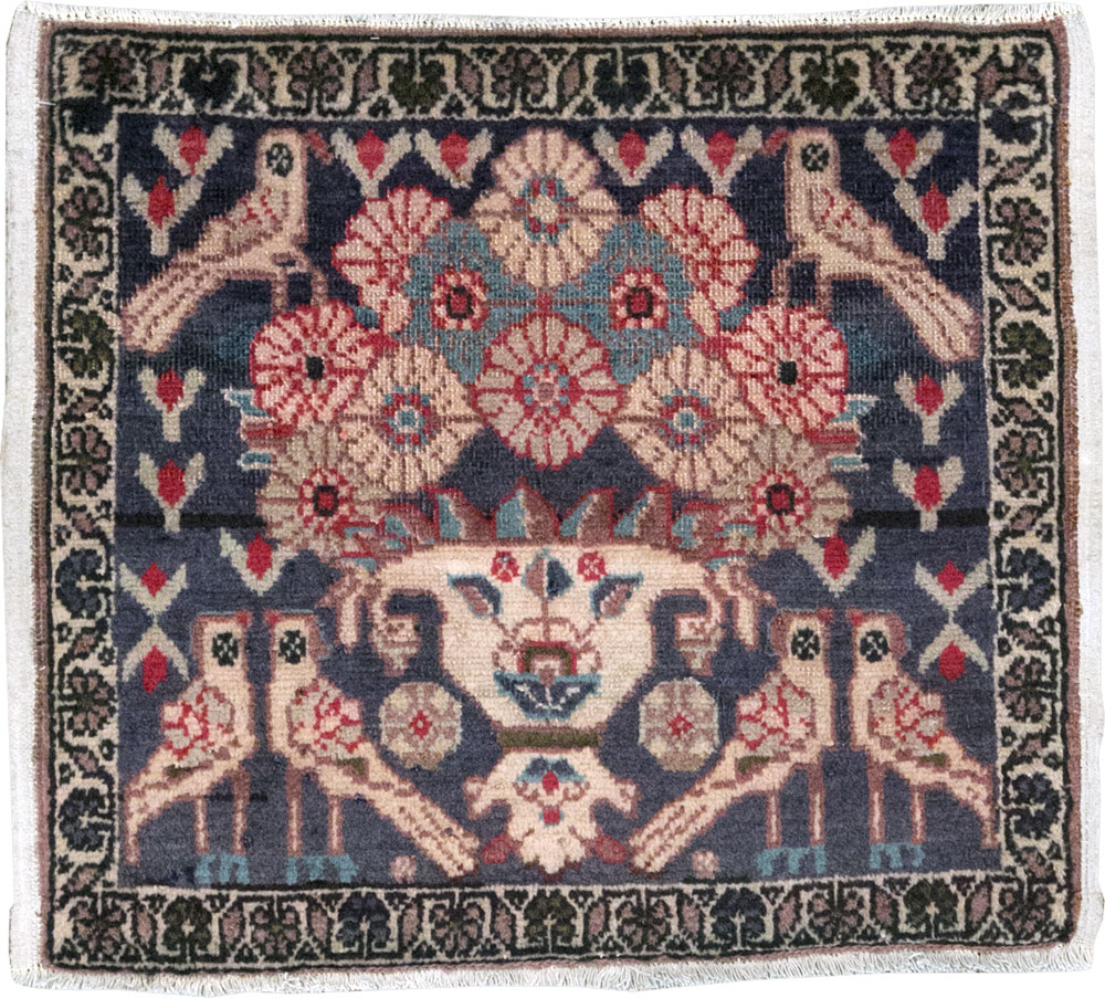 Vintage Persian Tabriz Pictorial Rug (Pair: 1 of 2), No.12224 - Staging