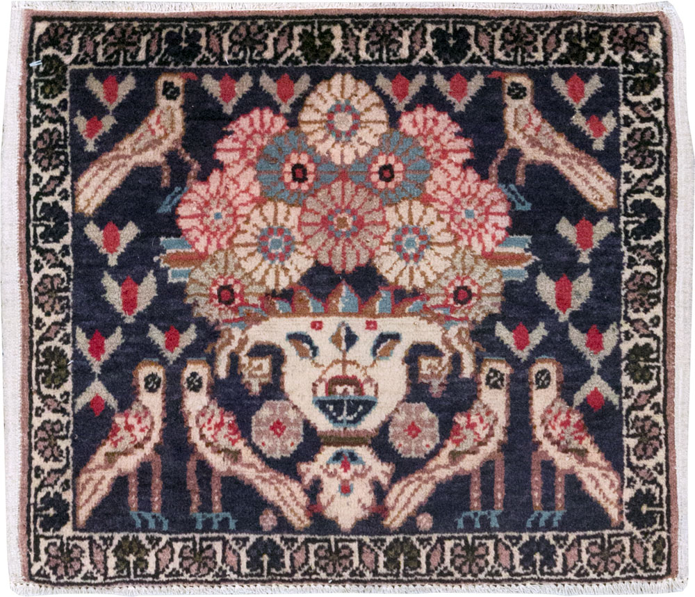 Vintage Persian Tabriz Pictorial Rug (Pair: 2 of 2), No.12225 - Staging