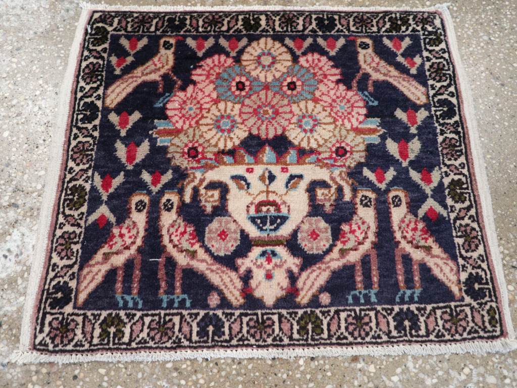 Vintage Persian Tabriz Pictorial Rug (Pair: 2 of 2), No.12225 - Staging