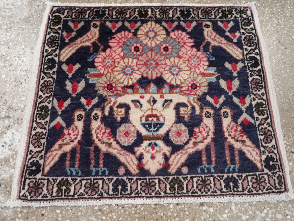 Vintage Persian Tabriz Pictorial Rug (Pair: 2 of 2), No.12225 - Staging