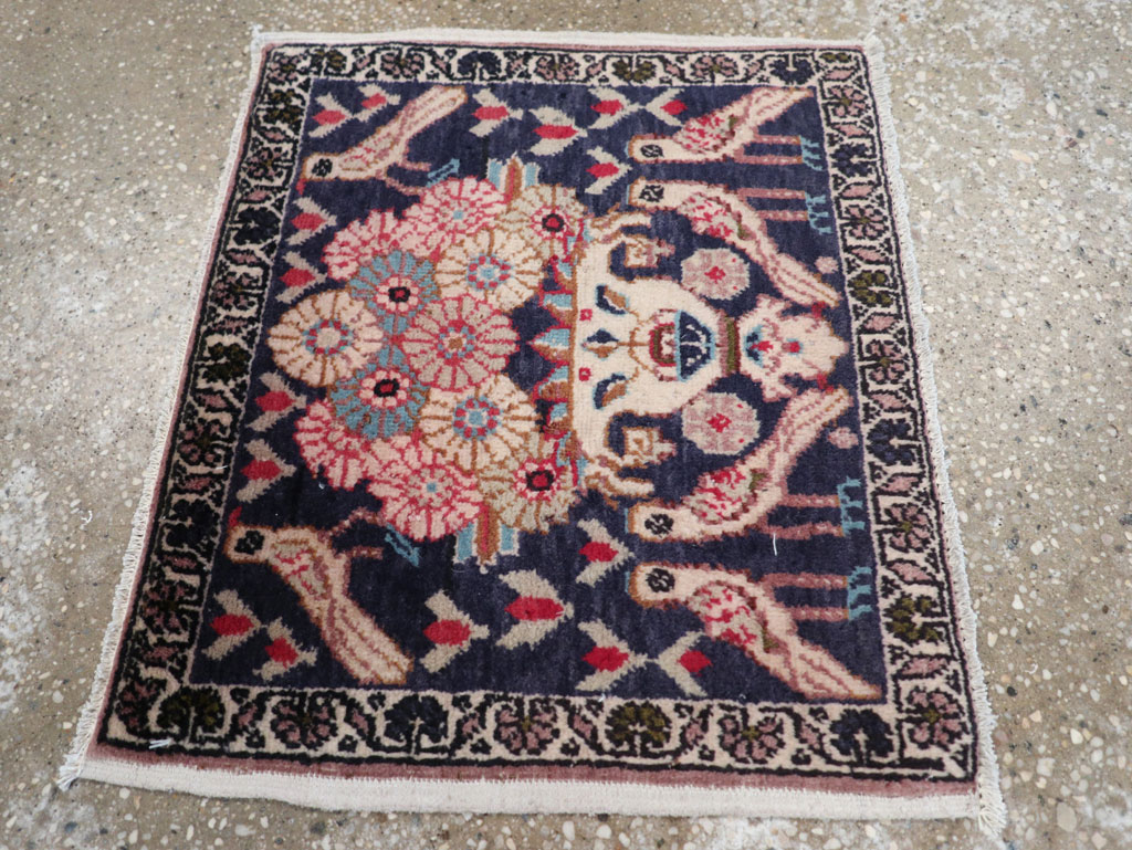 Vintage Persian Tabriz Pictorial Rug (Pair: 2 of 2), No.12225 - Staging