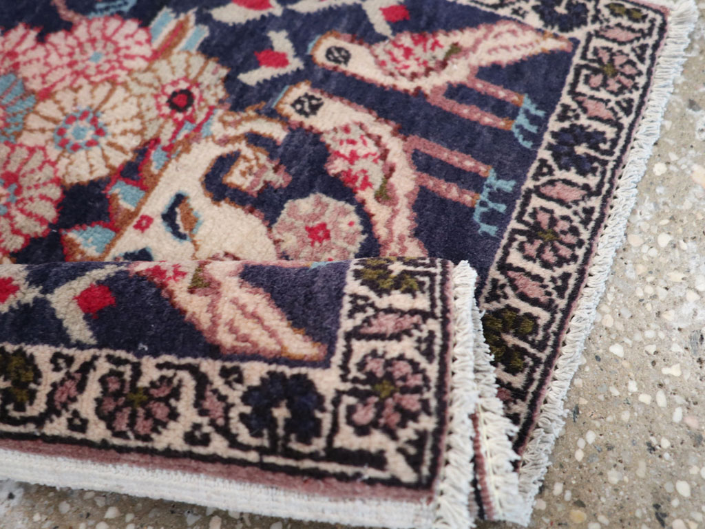 Vintage Persian Tabriz Pictorial Rug (Pair: 2 of 2), No.12225 - Staging