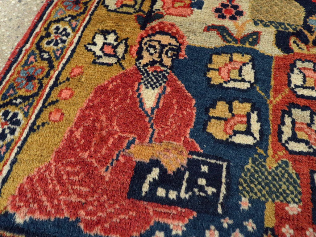 Antique Persian Tabriz Pictorial Rug, No.12233 - Staging