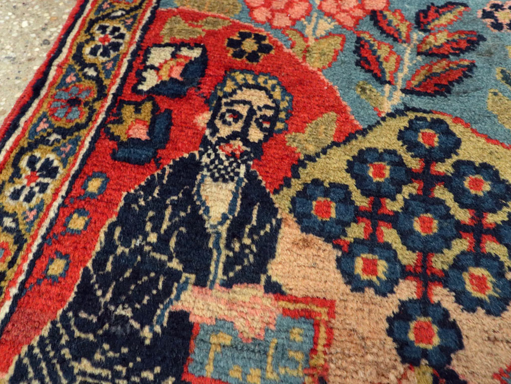 Antique Persian Tabriz Pictorial Rug, No.12233 - Staging