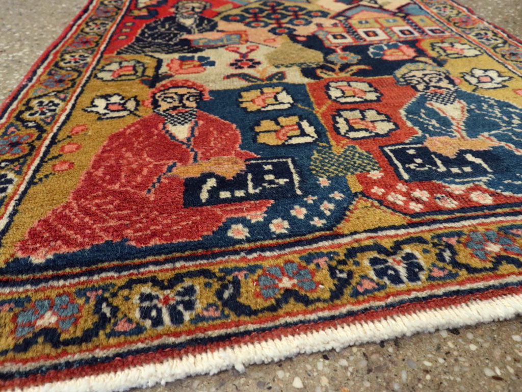 Antique Persian Tabriz Pictorial Rug, No.12233 - Staging