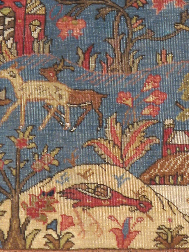 Antique Persian Tabriz Pictorial Rug, No.12234 - Staging