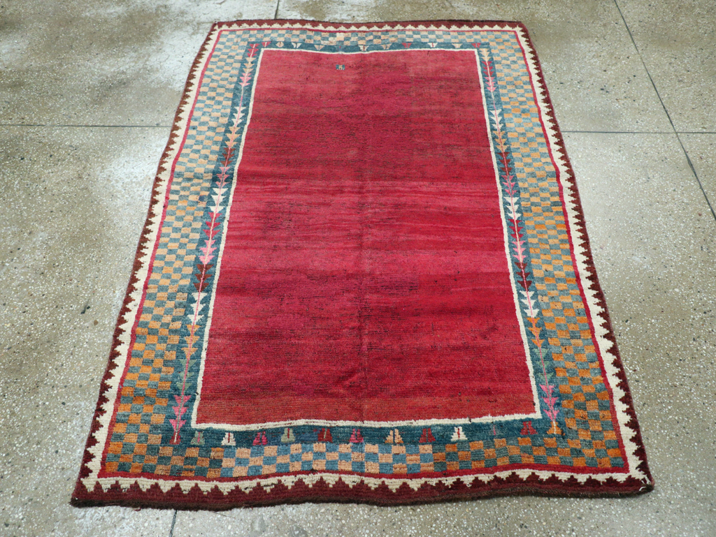 Antique Persian Gabbeh Rug, No.12238 - Staging