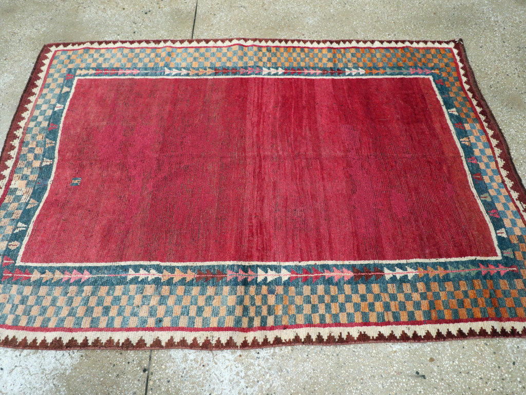 Antique Persian Gabbeh Rug, No.12238 - Staging