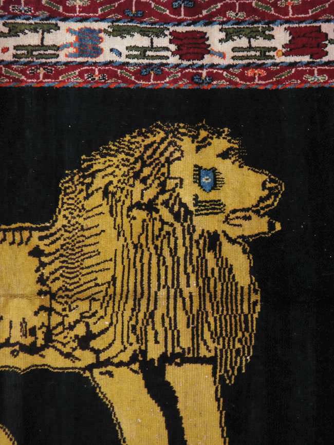 Vintage Persian Gabbeh Pictorial Rug, No.12256 - Staging