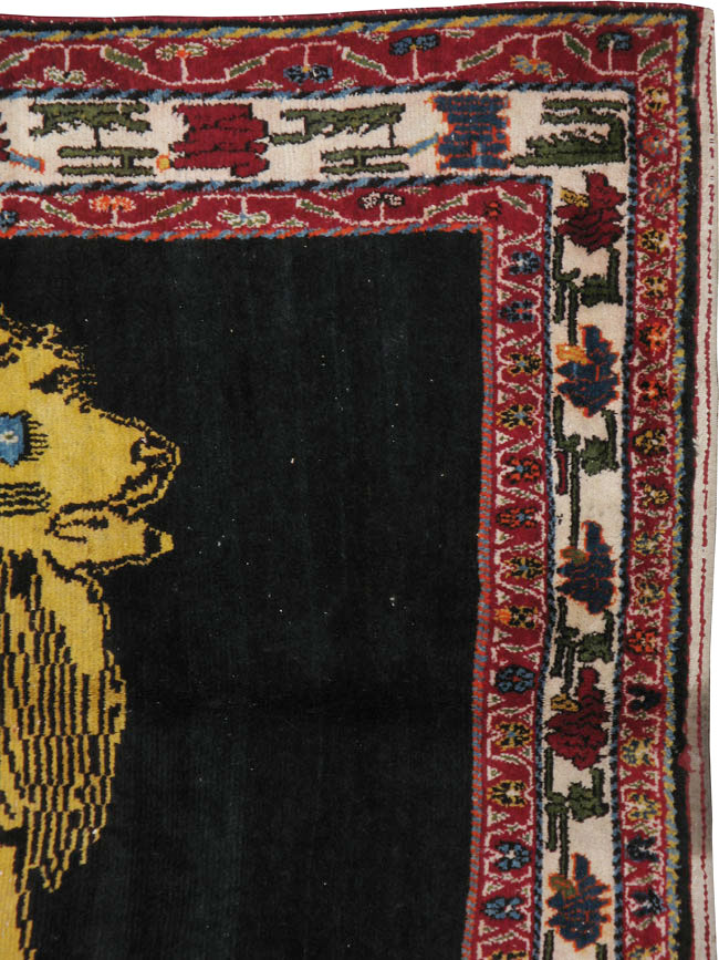 Vintage Persian Gabbeh Pictorial Rug, No.12256 - Staging