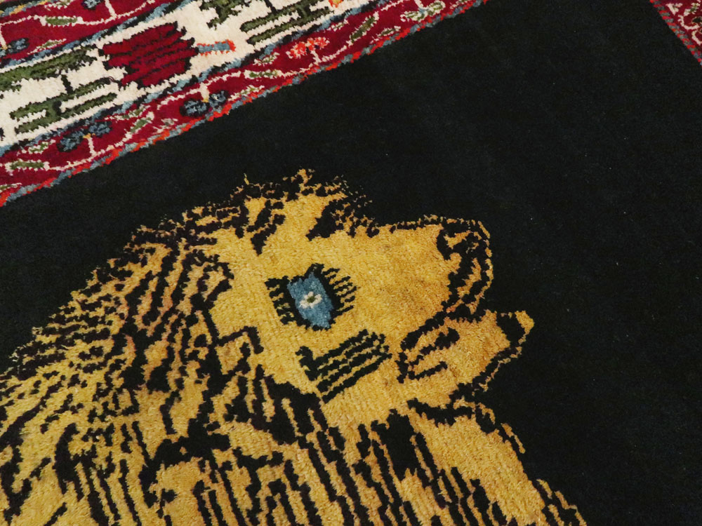 Vintage Persian Gabbeh Pictorial Rug, No.12256 - Staging