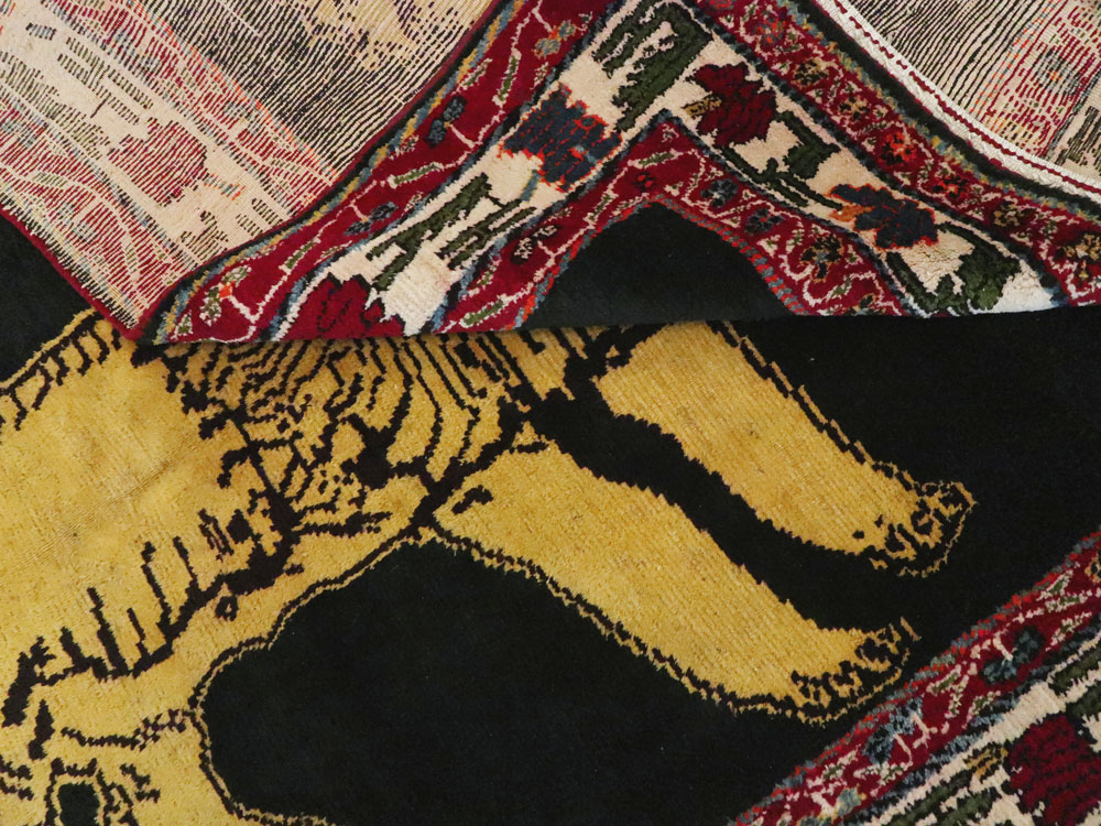 Vintage Persian Gabbeh Pictorial Rug, No.12256 - Staging