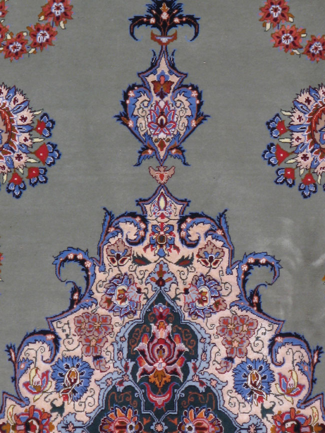 Vintage Persian Isfahan Rug, No.12261 - Staging