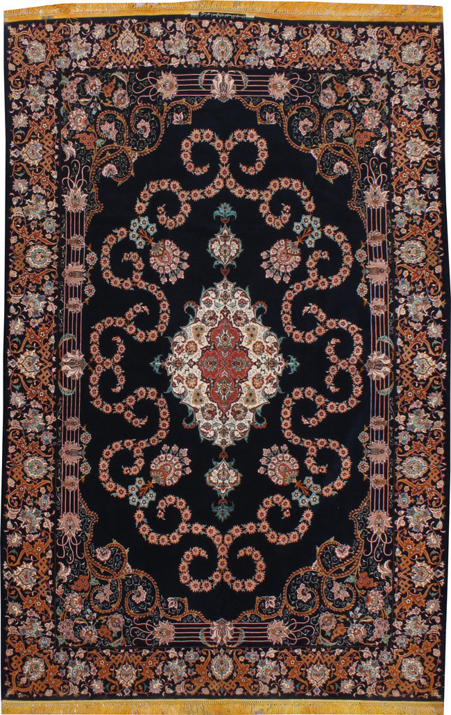 Vintage Persian Isfahan Rug, No.12262 - Staging