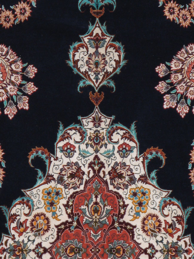 Vintage Persian Isfahan Rug, No.12262 - Staging