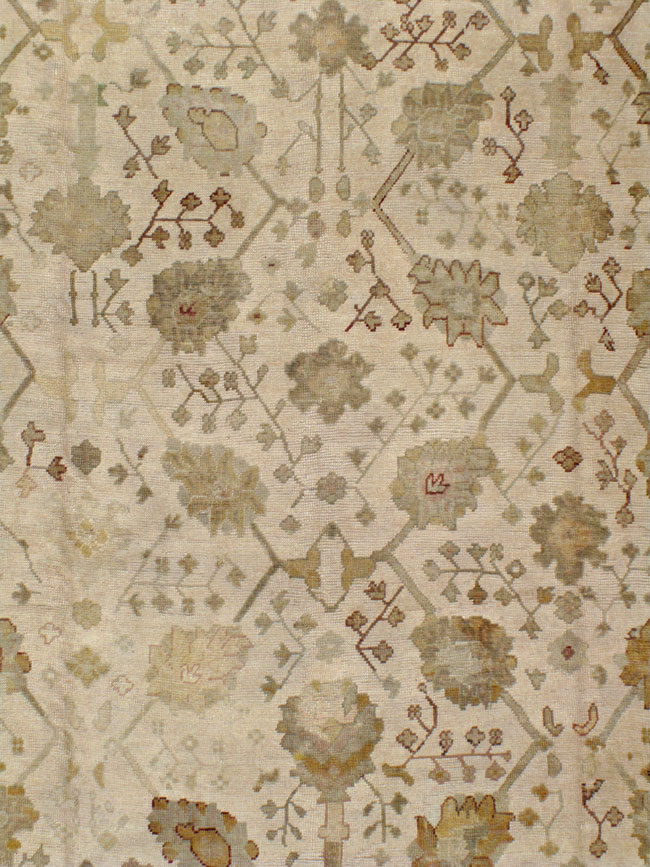 Antique Turkish Oushak Rug, No.12287 - Staging