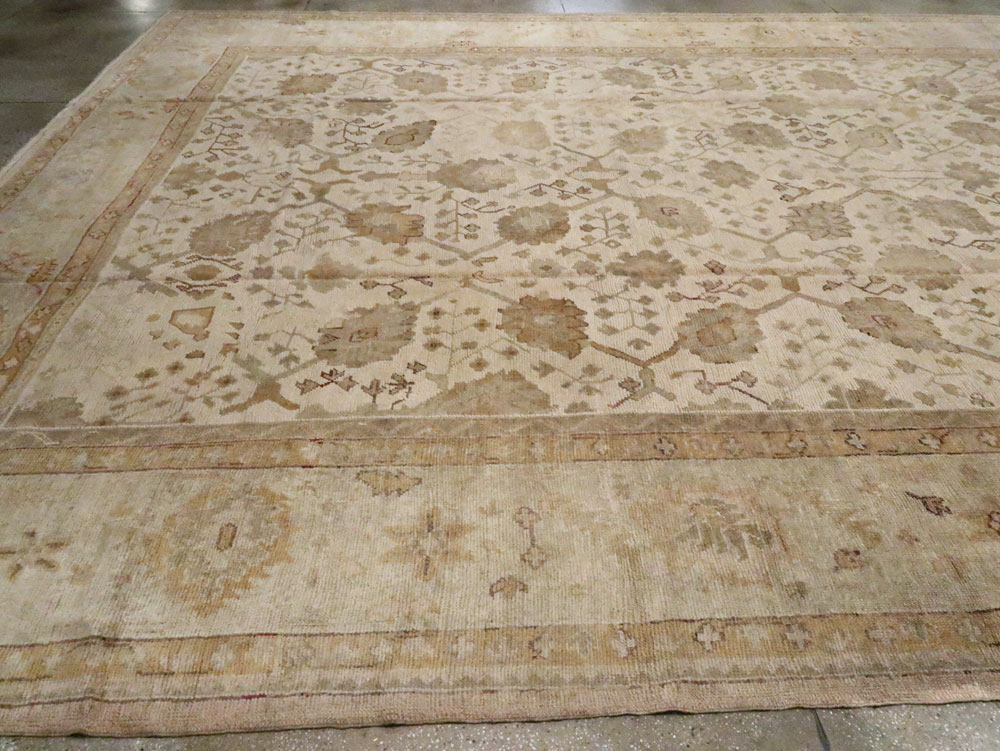 Antique Turkish Oushak Rug, No.12287 - Staging