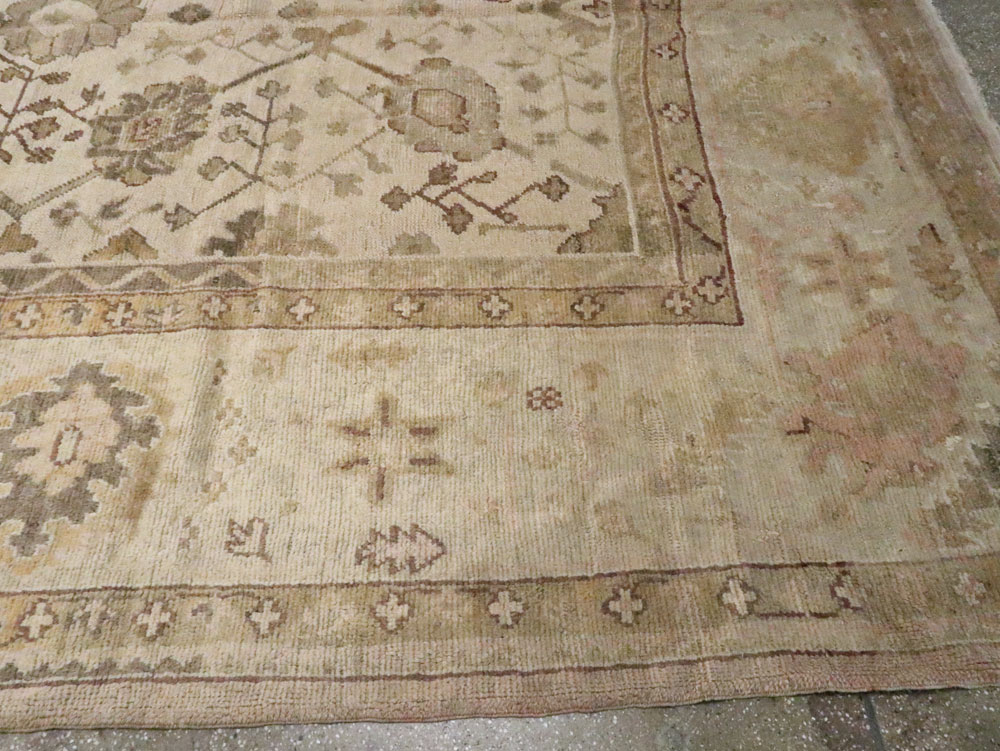 Antique Turkish Oushak Rug, No.12287 - Staging
