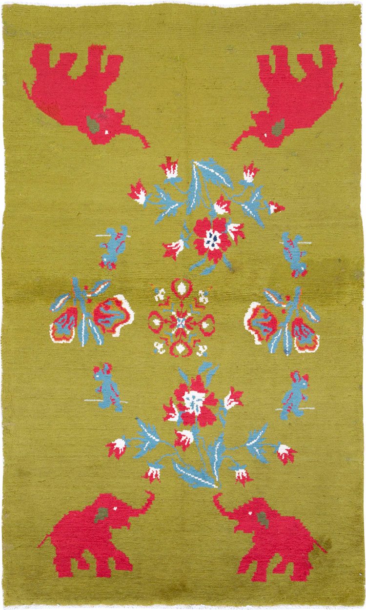 Vintage Swedish Pictorial Rug, No.12293 - Staging