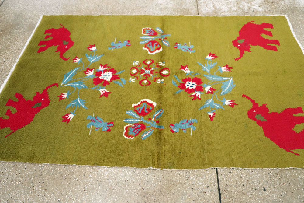 Vintage Swedish Pictorial Rug, No.12293 - Staging