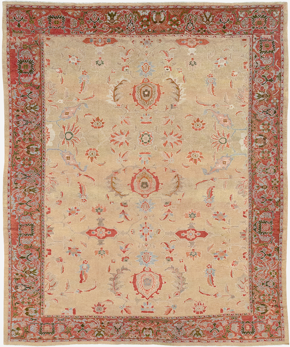 Antique Persian Mahal Room Size Carpet, No.12308 - Staging
