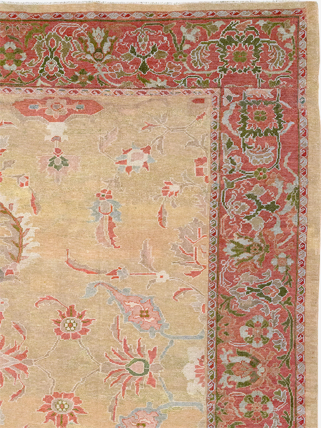 Antique Persian Mahal Room Size Carpet, No.12308 - Staging