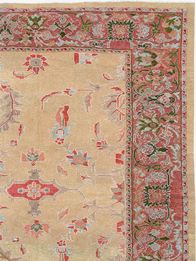 Antique Persian Mahal Room Size Carpet, No.12308 - Staging