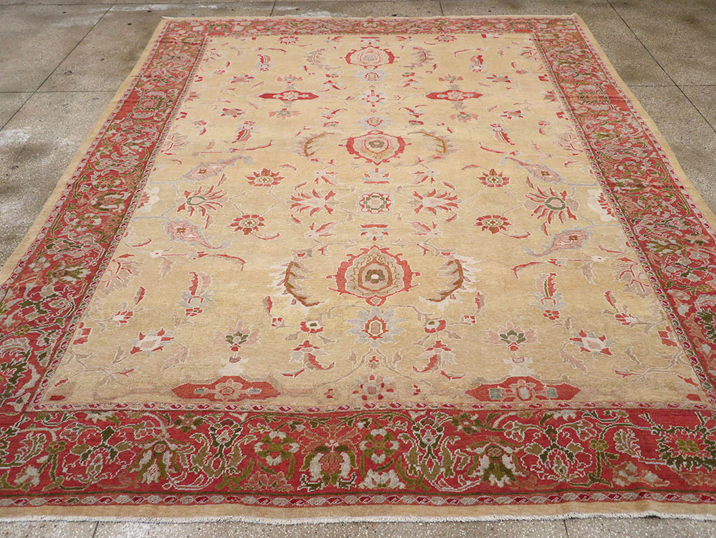Antique Persian Mahal Room Size Carpet, No.12308 - Staging