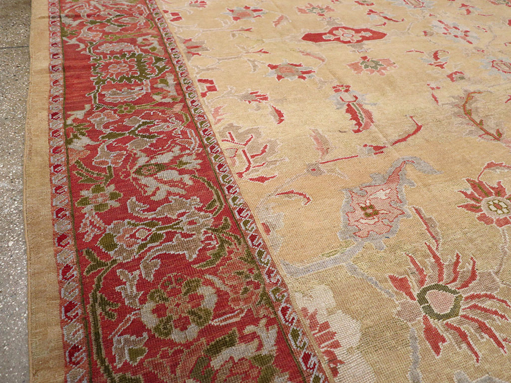Antique Persian Mahal Room Size Carpet, No.12308 - Staging