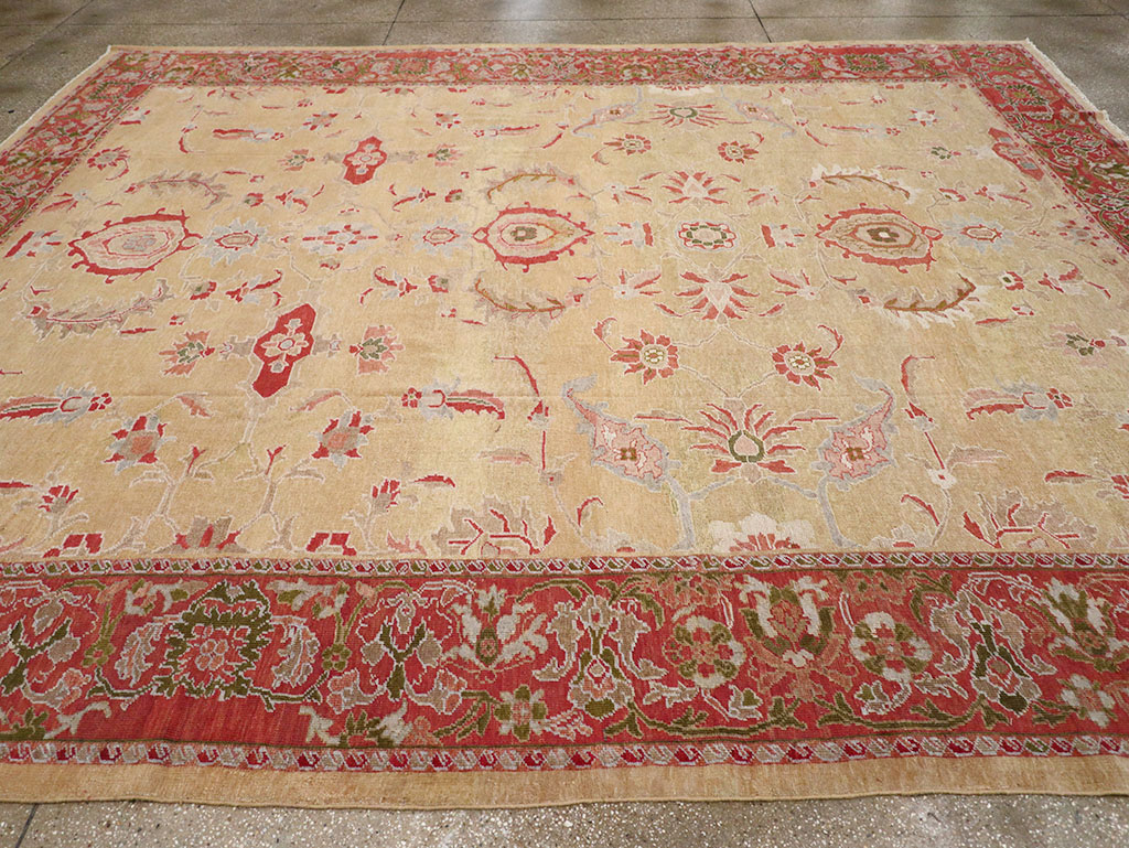 Antique Persian Mahal Room Size Carpet, No.12308 - Staging