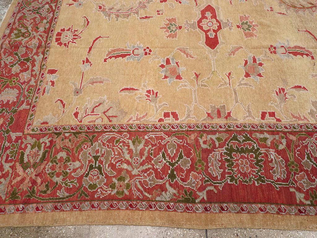 Antique Persian Mahal Room Size Carpet, No.12308 - Staging