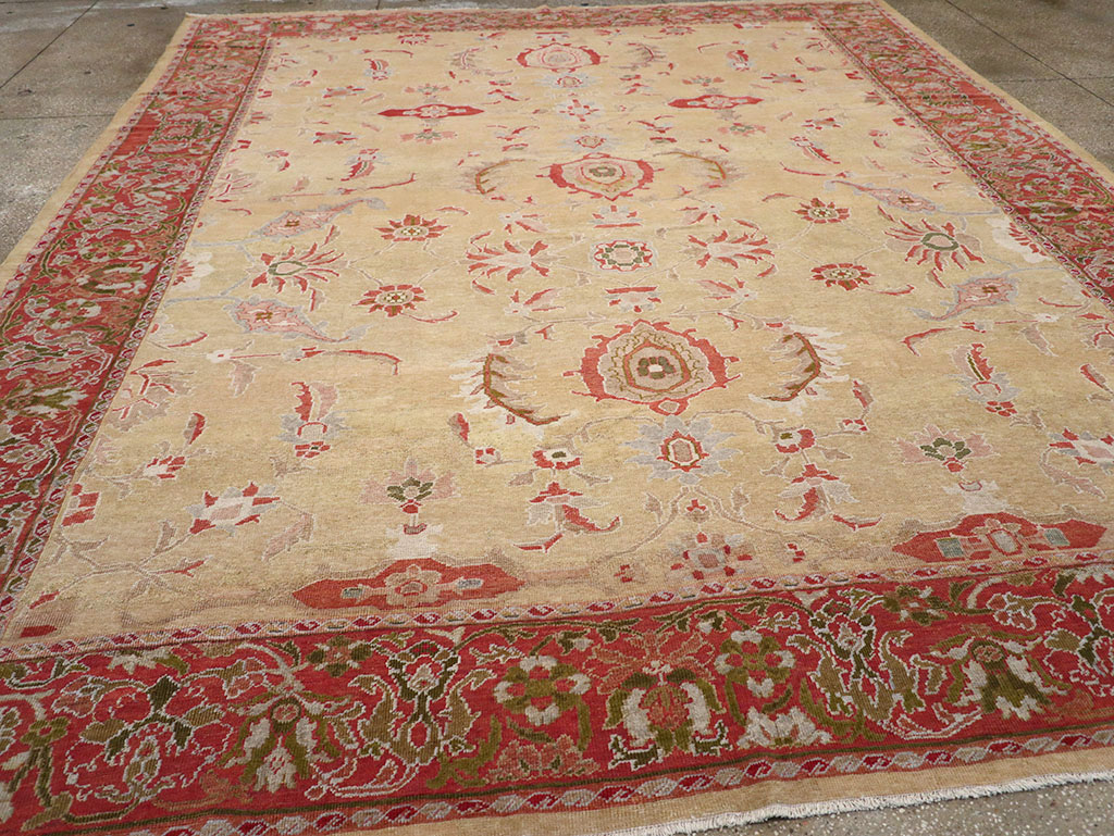 Antique Persian Mahal Room Size Carpet, No.12308 - Staging