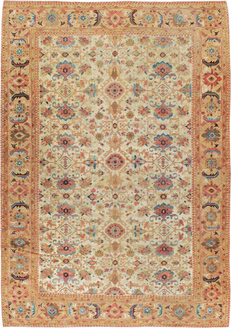 Antique Persian Mahal Rug, No.12318 - Staging