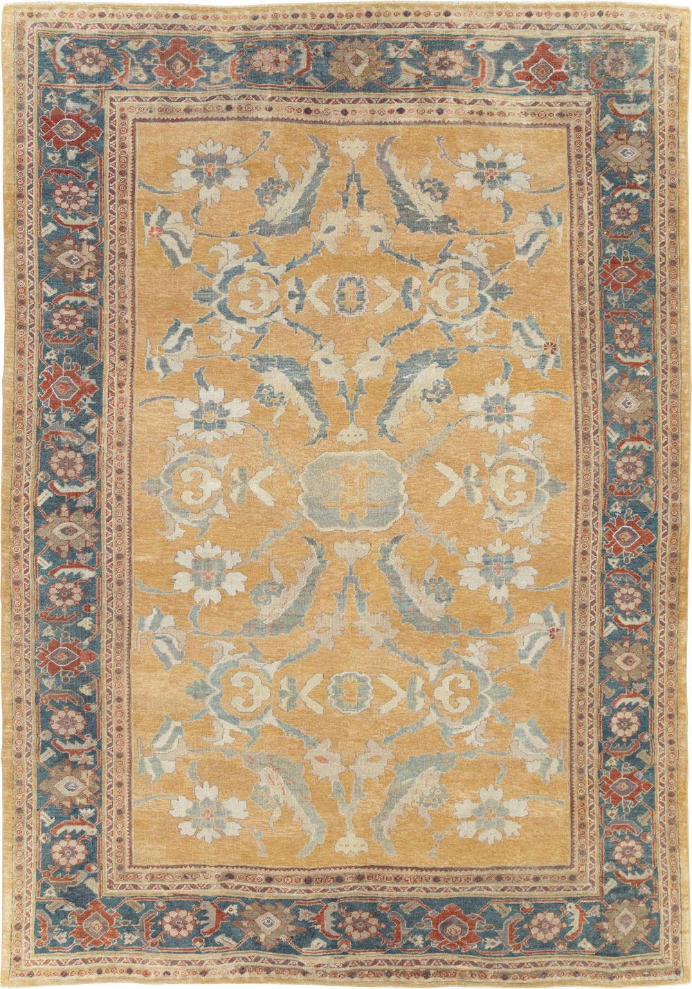 Antique Persian Mahal Small Room Size Carpet, No.12328 - Staging