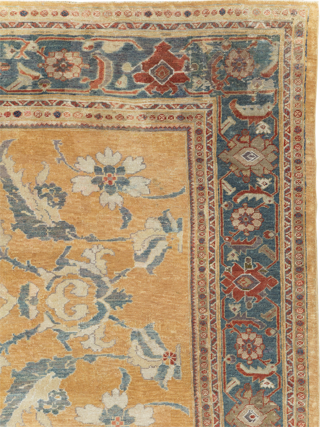 Antique Persian Mahal Small Room Size Carpet, No.12328 - Staging