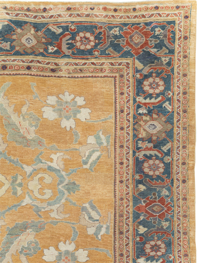Antique Persian Mahal Small Room Size Carpet, No.12328 - Staging
