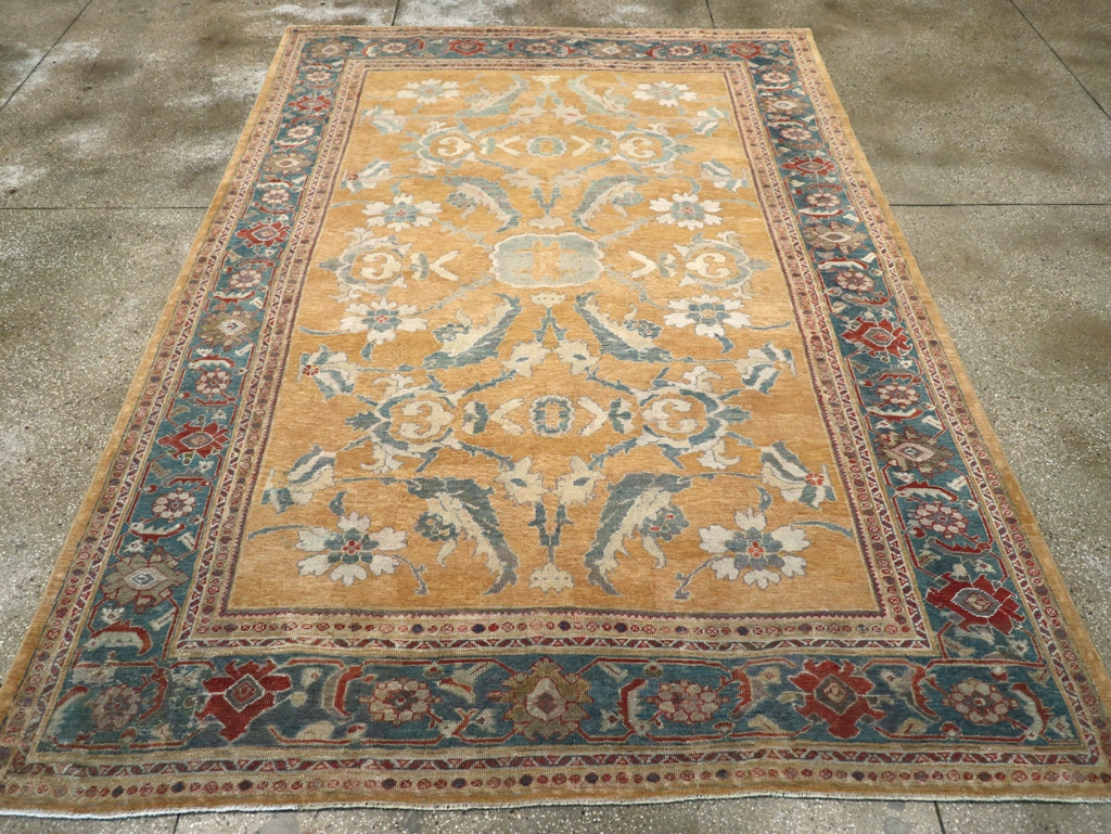 Antique Persian Mahal Small Room Size Carpet, No.12328 - Staging