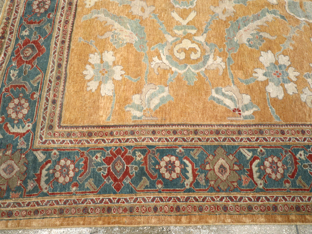 Antique Persian Mahal Small Room Size Carpet, No.12328 - Staging