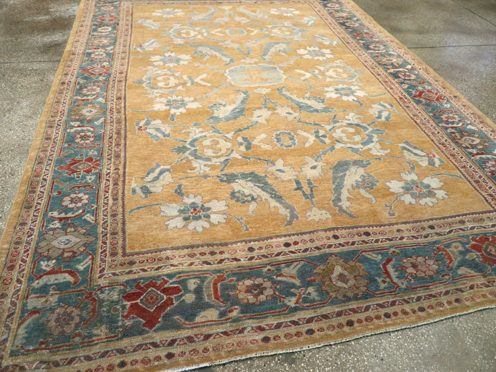Antique Persian Mahal Small Room Size Carpet, No.12328 - Staging