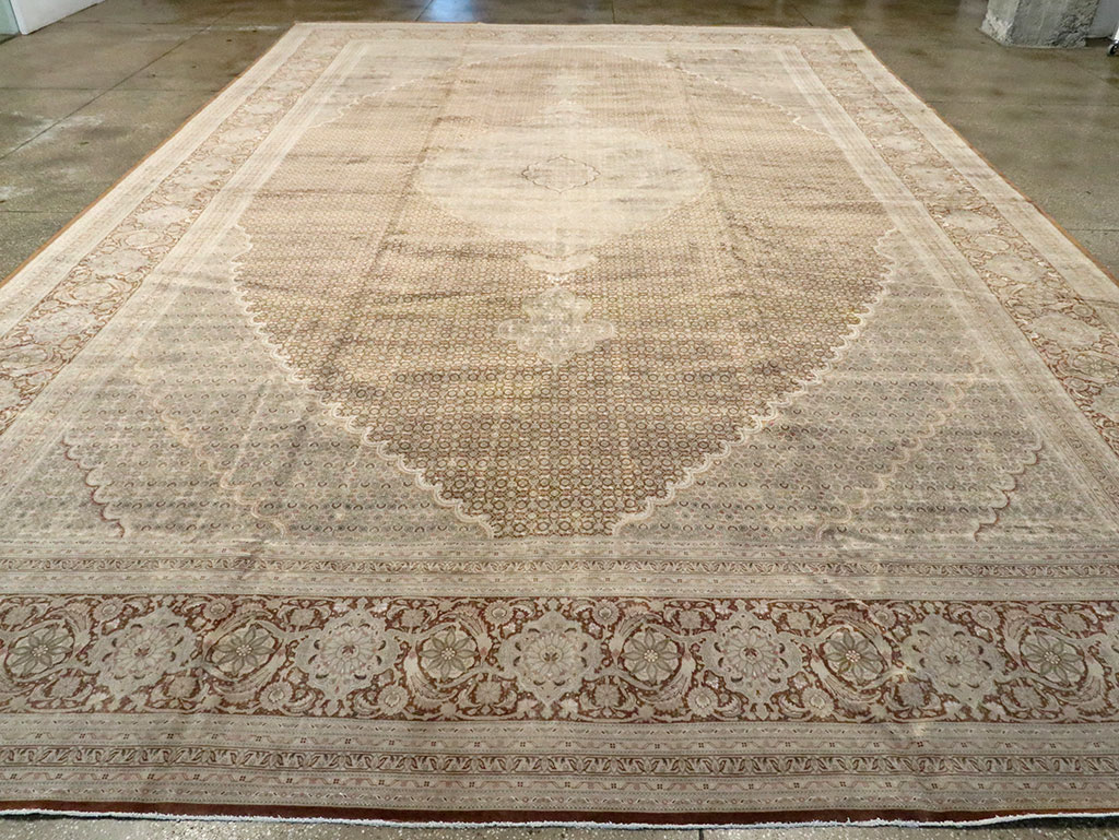 Vintage Persian Tabriz Rug, No.12405 - Staging