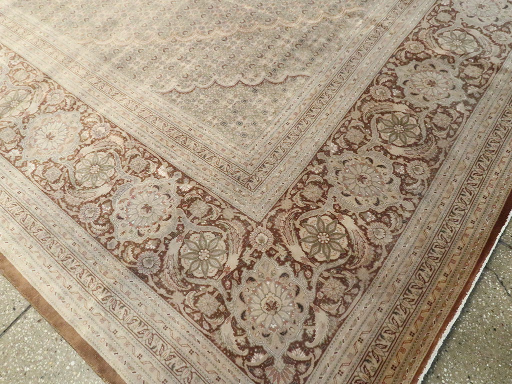 Vintage Persian Tabriz Rug, No.12405 - Staging