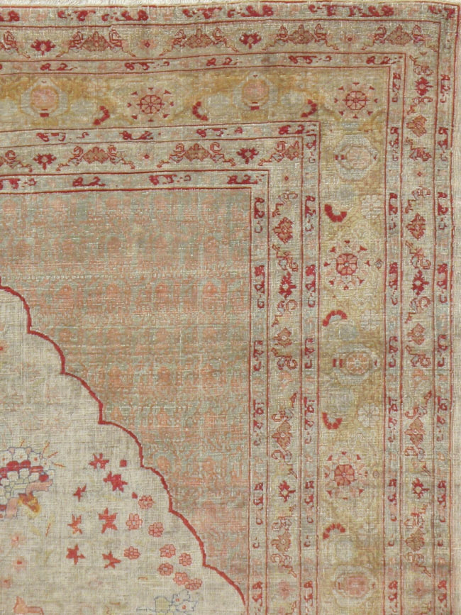 Antique Turkish Herekeh Silk Rug, No.12472 - Staging