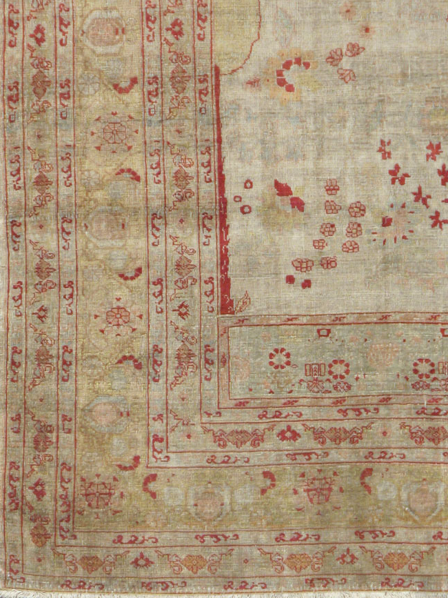 Antique Turkish Herekeh Silk Rug, No.12472 - Staging