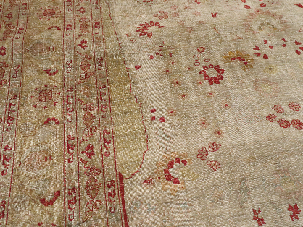 Antique Turkish Herekeh Silk Rug, No.12472 - Staging