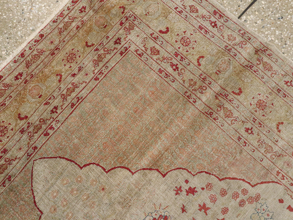 Antique Turkish Herekeh Silk Rug, No.12472 - Staging