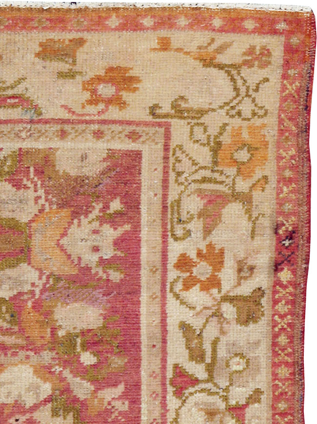 Antique Turkish Oushak Throw Rug, No.12520 - Staging