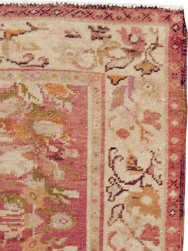 Antique Turkish Oushak Throw Rug, No.12520 - Staging
