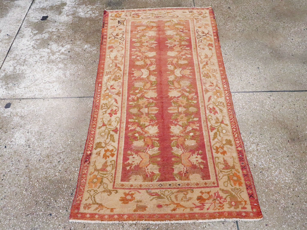 Antique Turkish Oushak Throw Rug, No.12520 - Staging