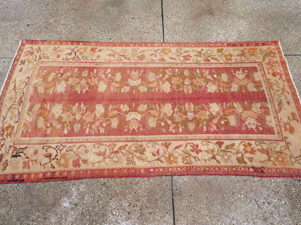 Antique Turkish Oushak Throw Rug, No.12520 - Staging