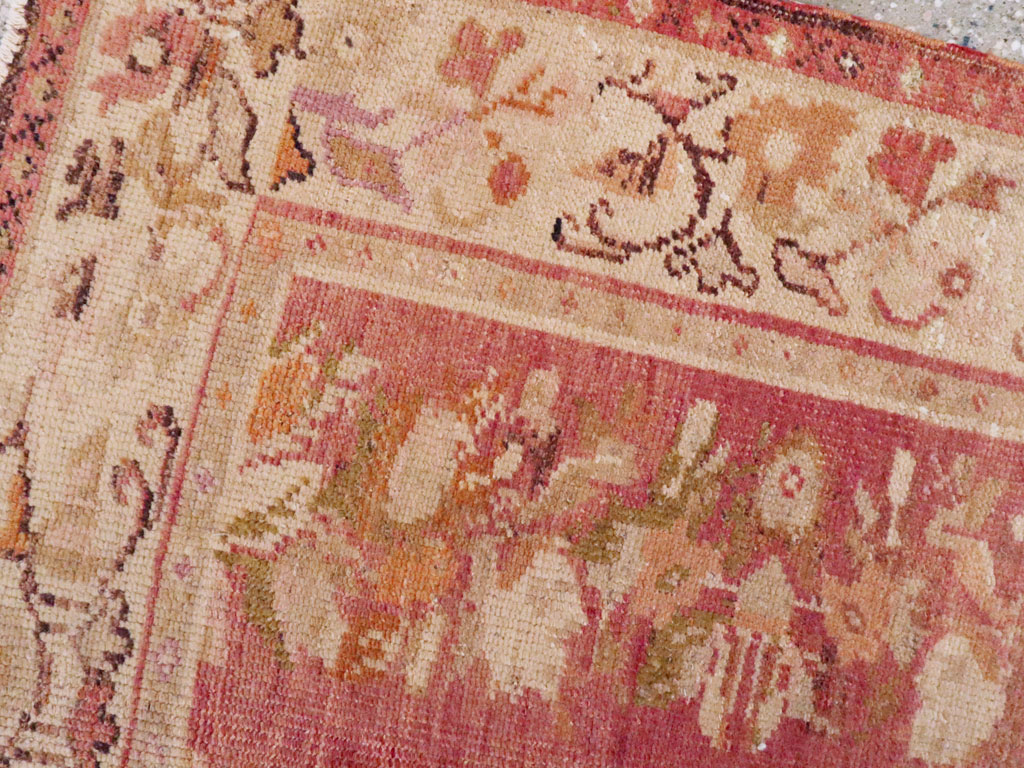 Antique Turkish Oushak Throw Rug, No.12520 - Staging